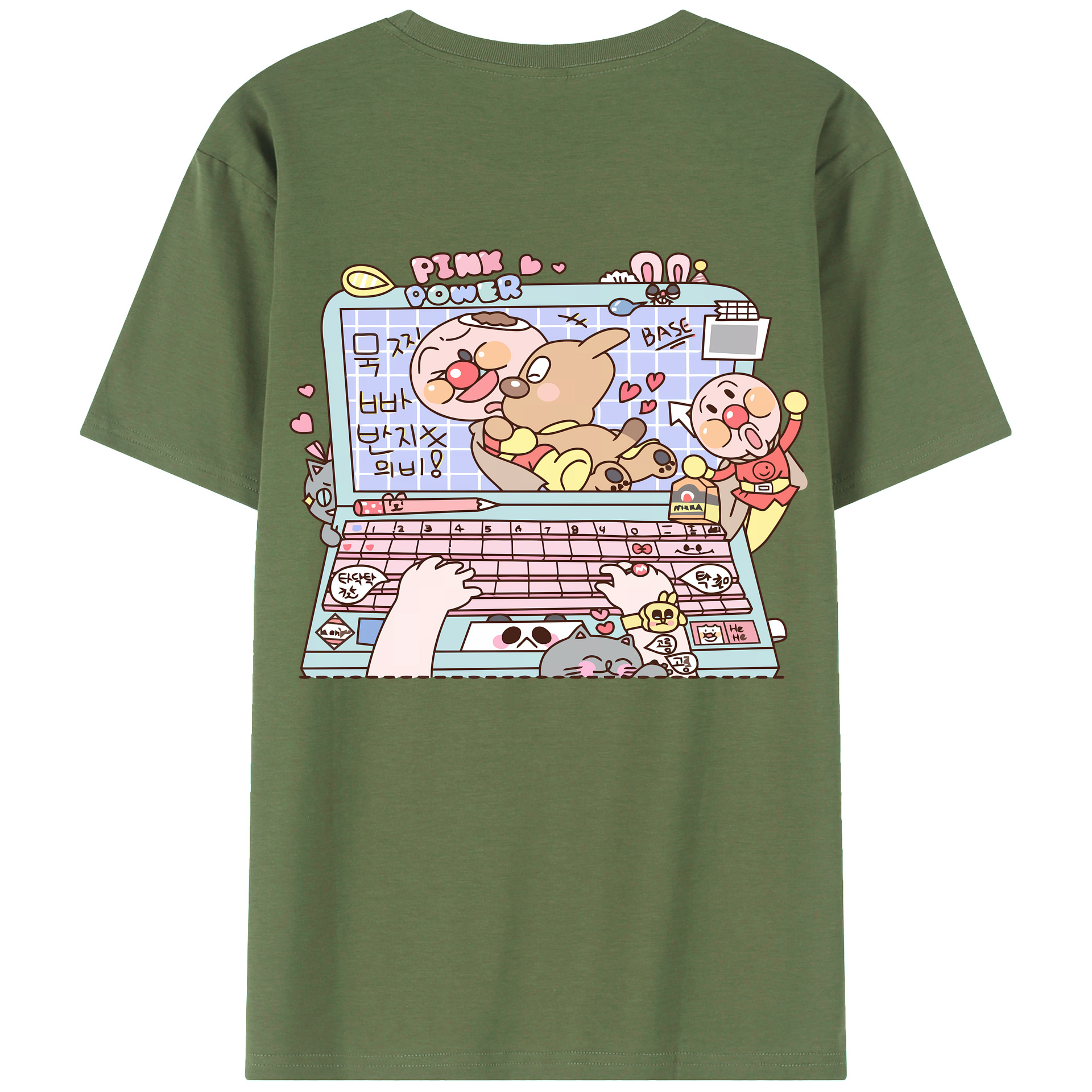 （画像用） アンパンマン Anpanman 綿100％ メンズ半袖Tシャツ（バックプリント） 通気性